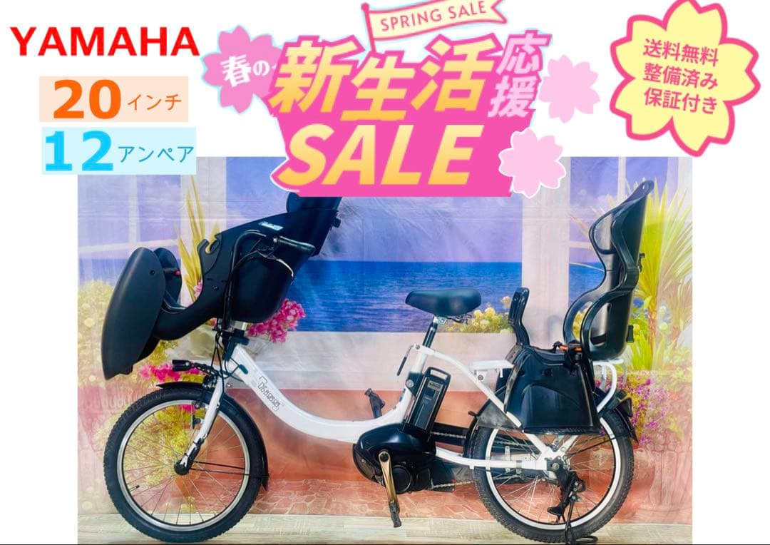 パスキス12AH⭐️激レアモデル！ヤマハ子供乗せ電動アシスト自転車Y3273