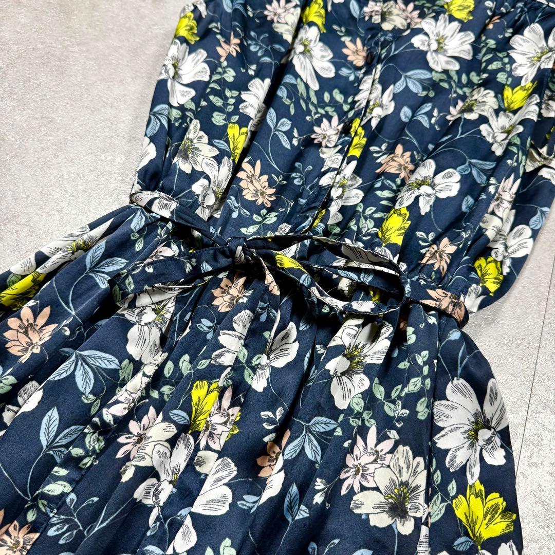 近年モデル♡アナイ フラワープリントロングワンピース ベルト 花柄 フレア M