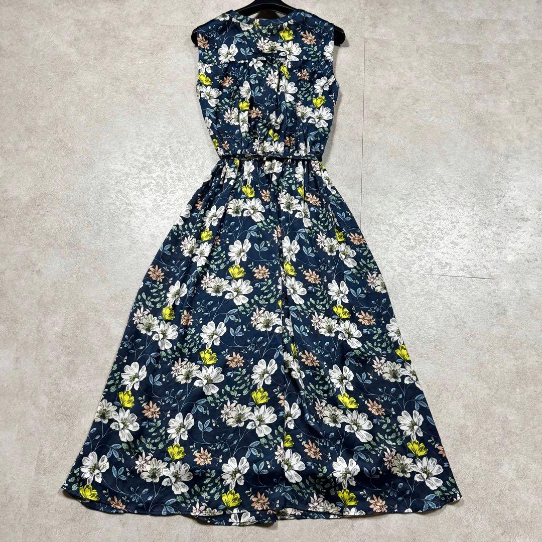 近年モデル♡アナイ フラワープリントロングワンピース ベルト 花柄 フレア M