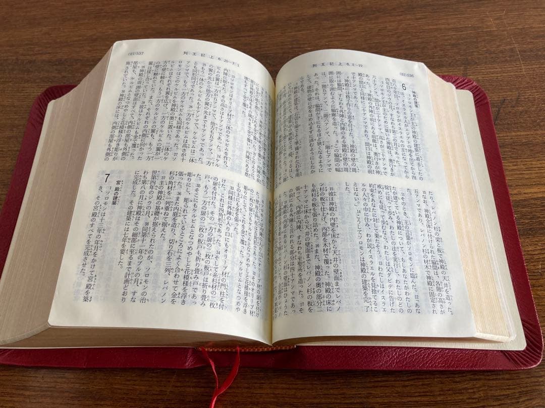 【希少】新共同訳 小型聖書/旧約続編つき（赤） 革装　三方金装丁　日本語
