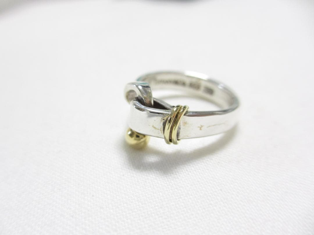 ★ TIFFANY&Co. リング K18YG　シルバー925　8号　磨き済み