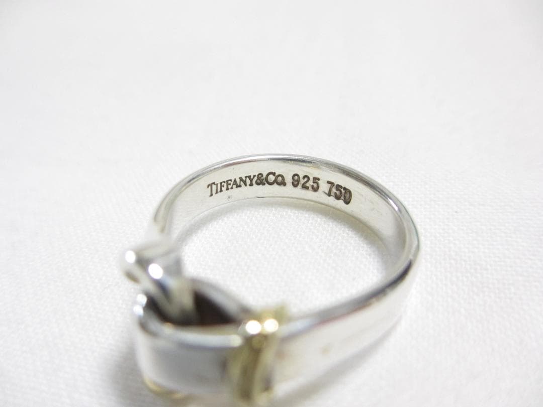 ★ TIFFANY&Co. リング K18YG　シルバー925　8号　磨き済み