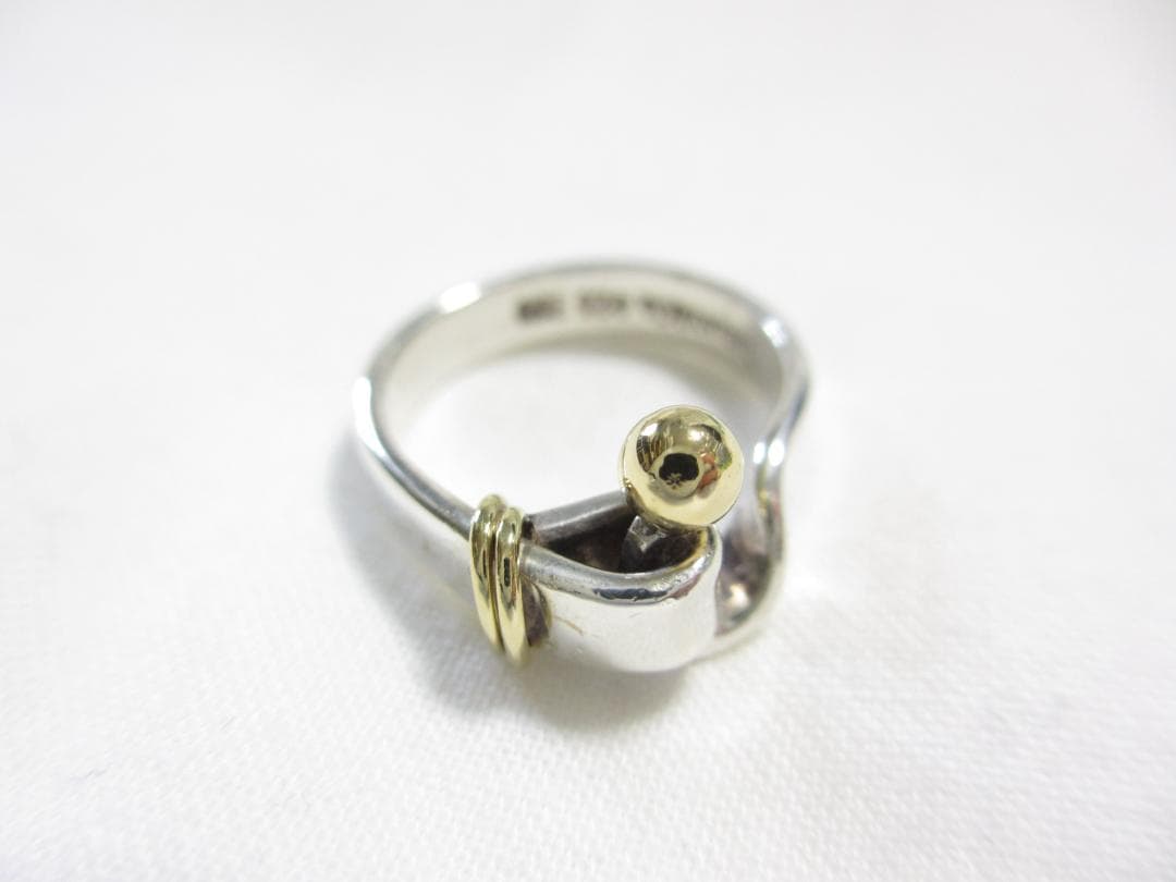 ★ TIFFANY&Co. リング K18YG　シルバー925　8号　磨き済み
