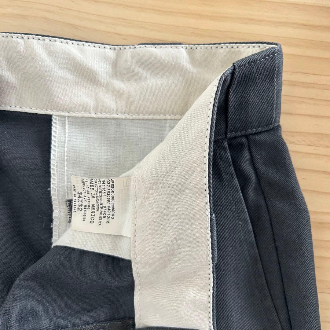 90s USA企画 Dickies 874 ワークパンツ チャコールグレー 34