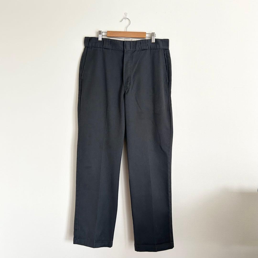 90s USA企画 Dickies 874 ワークパンツ チャコールグレー 34
