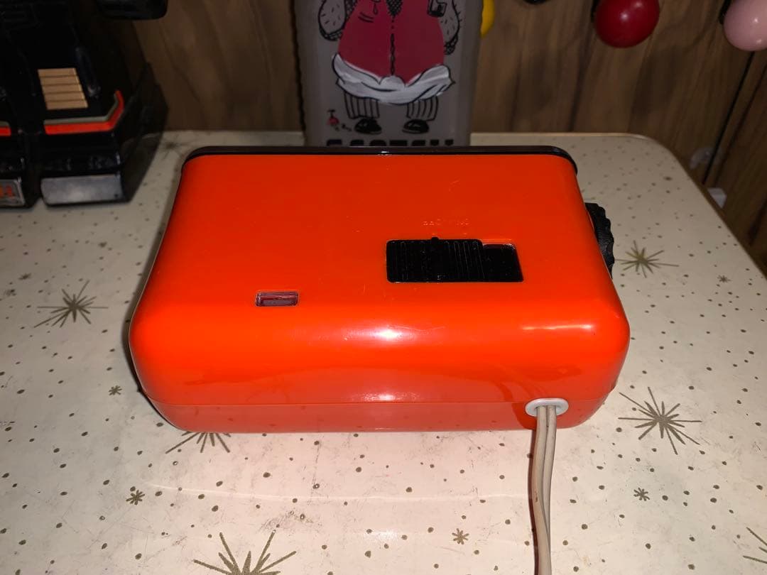 昭和レトロ　動作品　コパル　パタパタ時計　オレンジ　スペースエイジ　レトロポップ