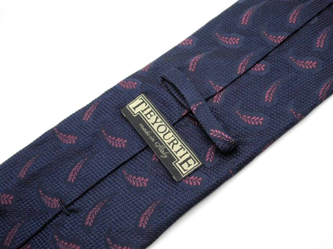 TIEYOURTIE タイユアタイ ネクタイ リーフ柄 羽根モチーフ ネイビー