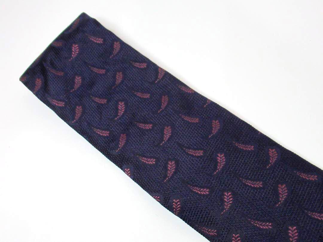 TIEYOURTIE タイユアタイ ネクタイ リーフ柄 羽根モチーフ ネイビー