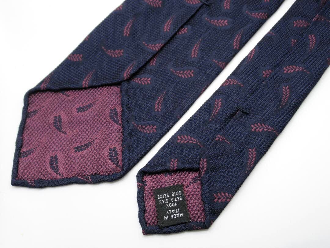 TIEYOURTIE タイユアタイ ネクタイ リーフ柄 羽根モチーフ ネイビー