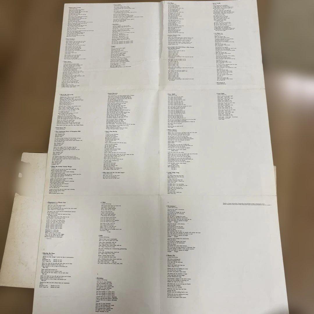 ビートルズ　レコード　ホワイトアルバム　日本初期盤　赤盤　ポスター　付属