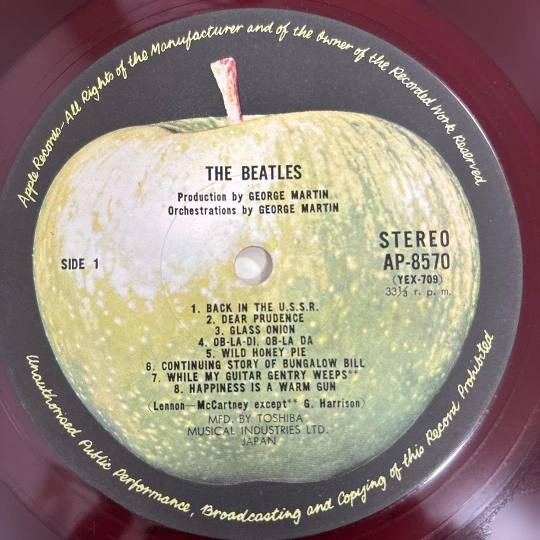 ビートルズ　レコード　ホワイトアルバム　日本初期盤　赤盤　ポスター　付属