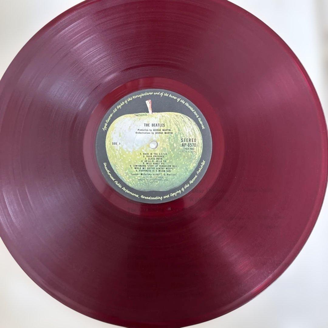 ビートルズ　レコード　ホワイトアルバム　日本初期盤　赤盤　ポスター　付属