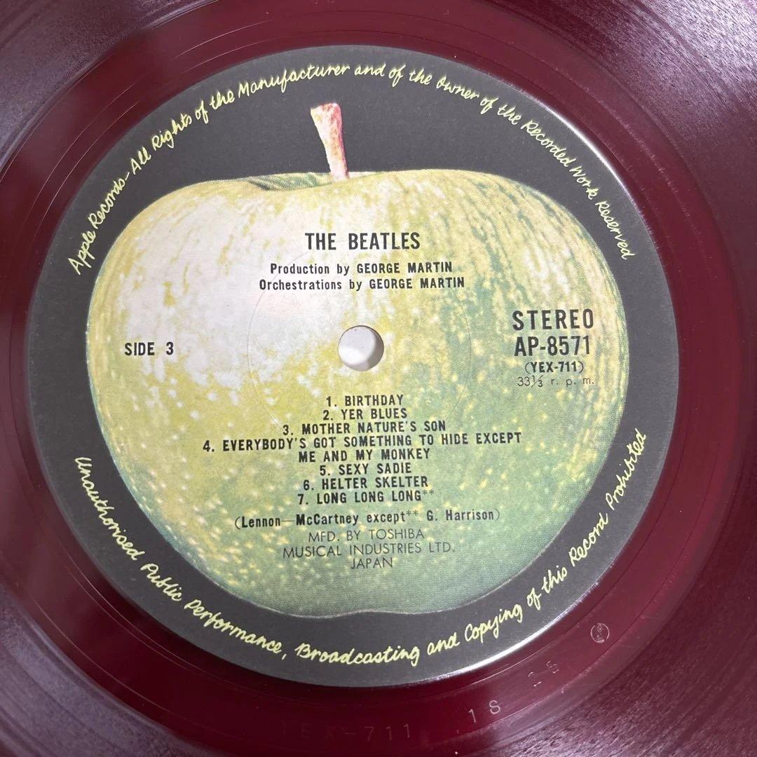 ビートルズ　レコード　ホワイトアルバム　日本初期盤　赤盤　ポスター　付属