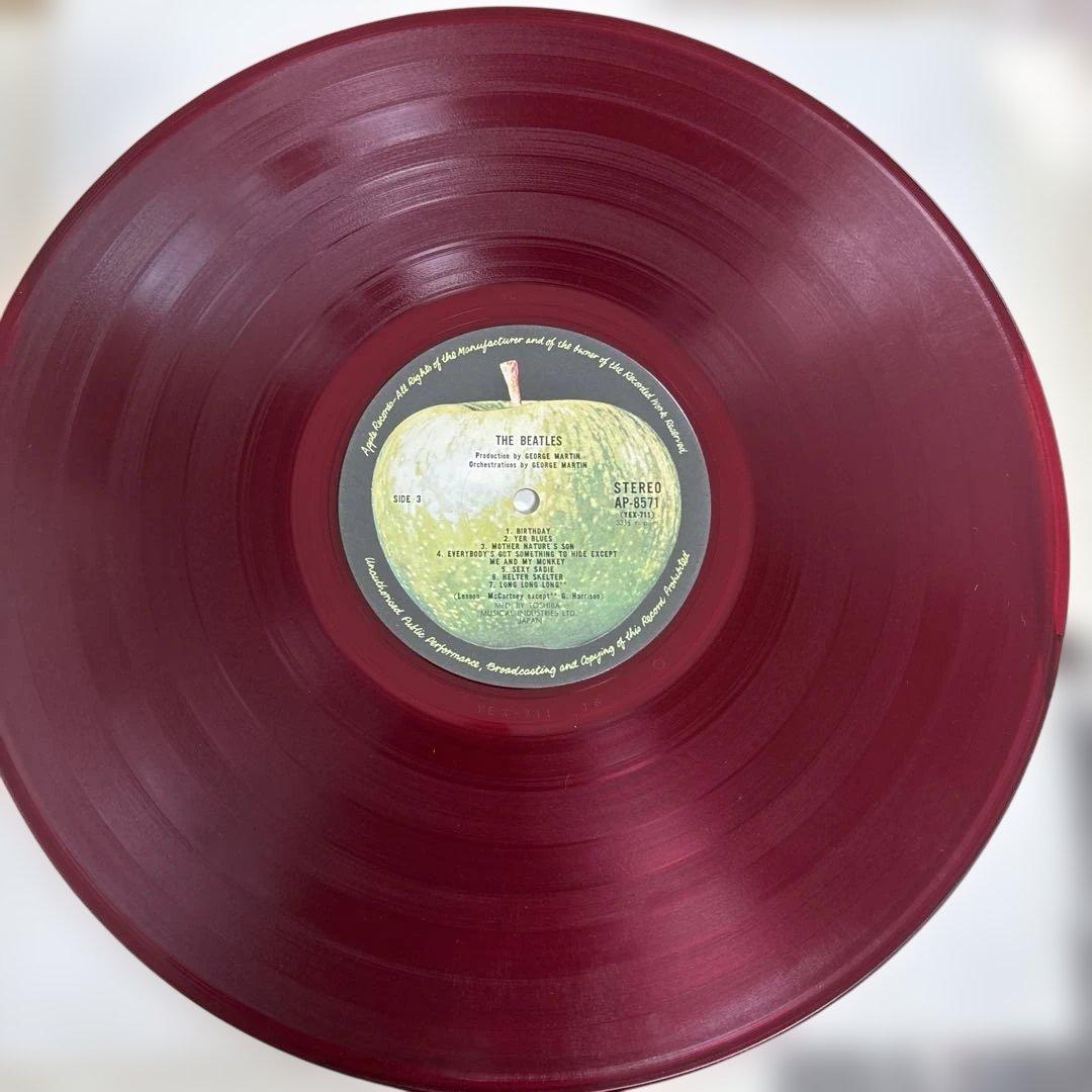 ビートルズ　レコード　ホワイトアルバム　日本初期盤　赤盤　ポスター　付属