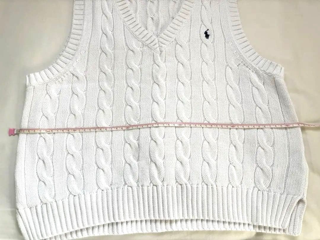 POLO RALPH LAUREN レディース コットンケーブル ベスト 白 M