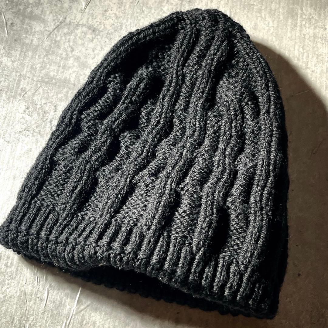美品　ワッペンロゴ　MONCLER モンクレール ニット キャップ ブラック