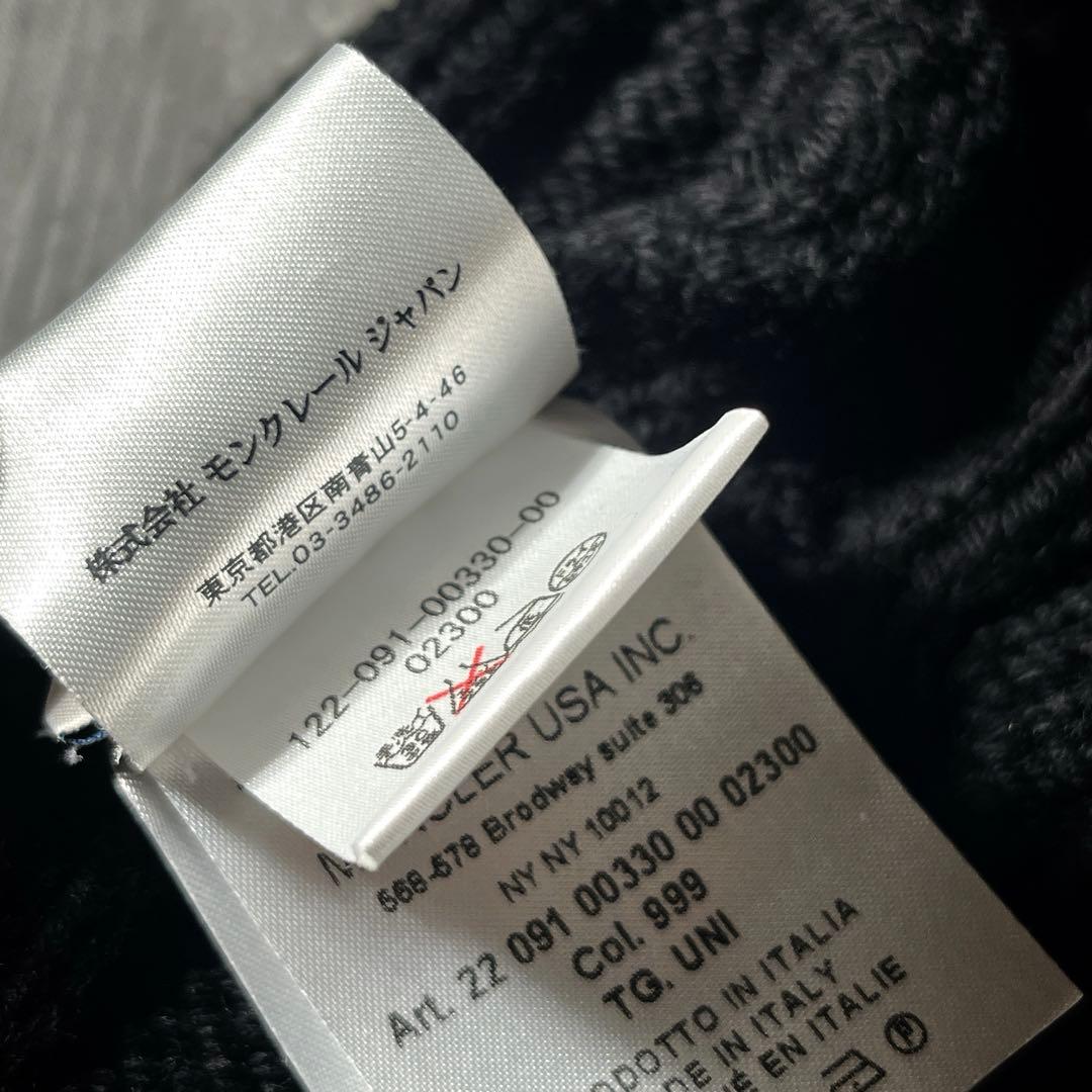 美品　ワッペンロゴ　MONCLER モンクレール ニット キャップ ブラック