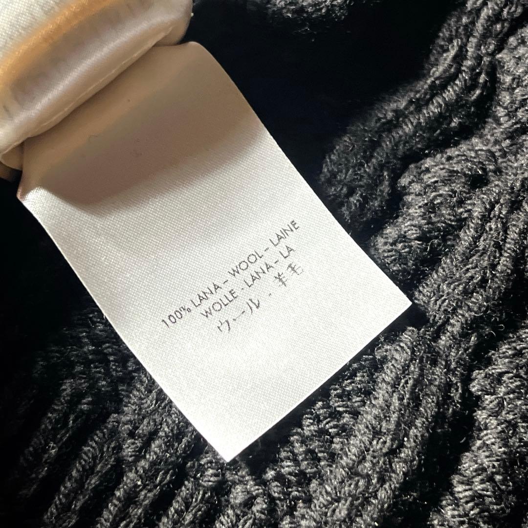 美品　ワッペンロゴ　MONCLER モンクレール ニット キャップ ブラック