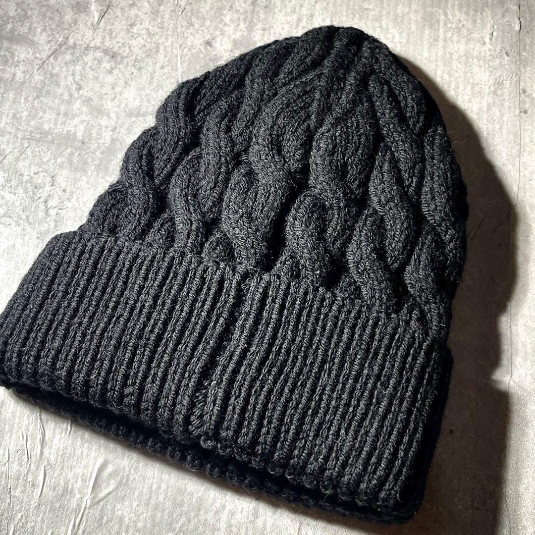 美品　ワッペンロゴ　MONCLER モンクレール ニット キャップ ブラック