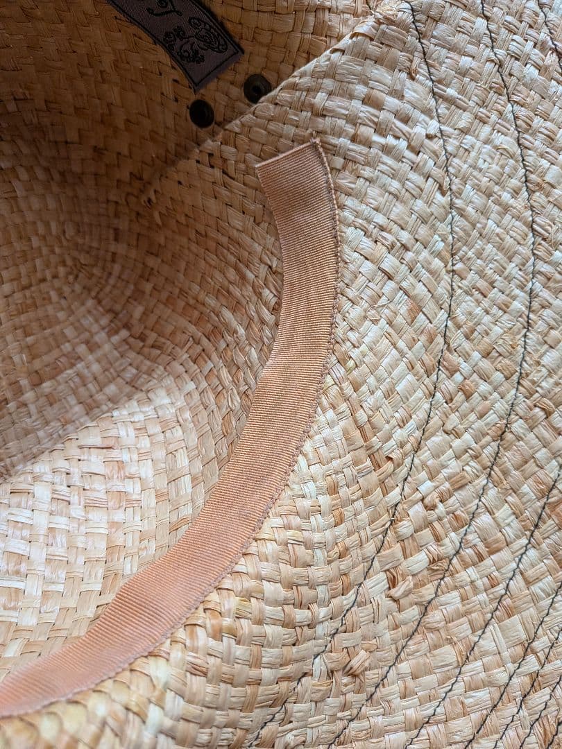 Lola HATS ローラハッツ　麦わら帽子　 黒リボン　ベージュ　中折