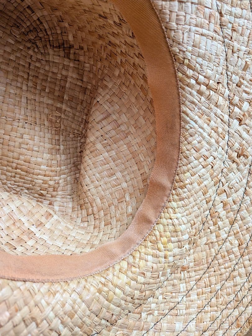 Lola HATS ローラハッツ　麦わら帽子　 黒リボン　ベージュ　中折