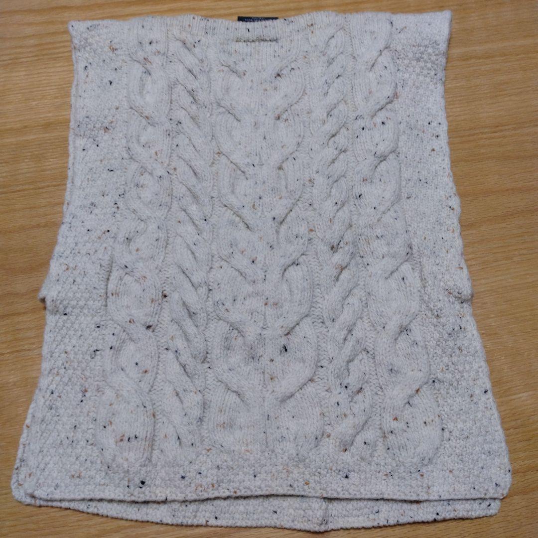 未使用品 aran メリノウール ケーブル編み ニットベスト