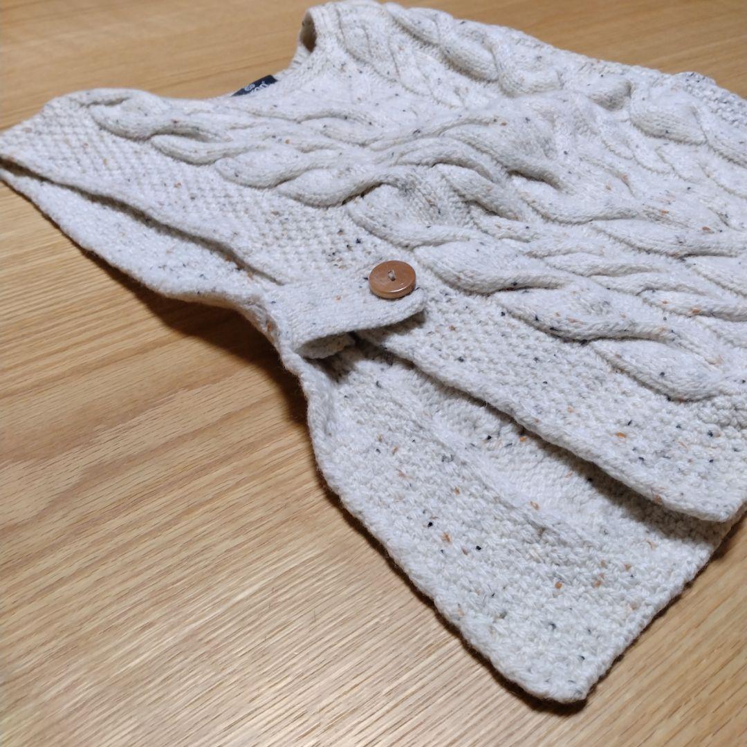 未使用品 aran メリノウール ケーブル編み ニットベスト