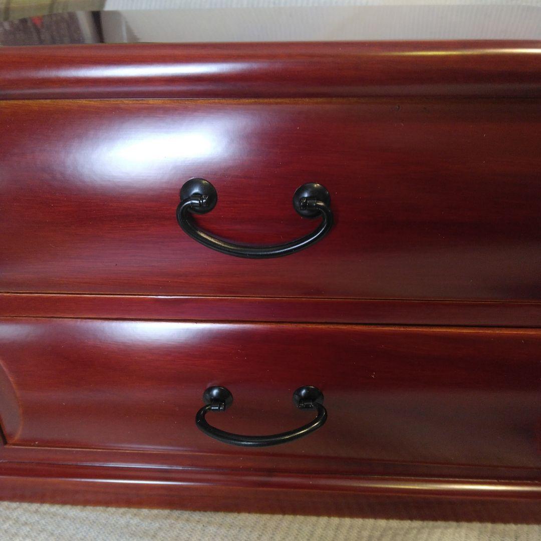 ダークレッド木製チェスト 2引き出し×3台