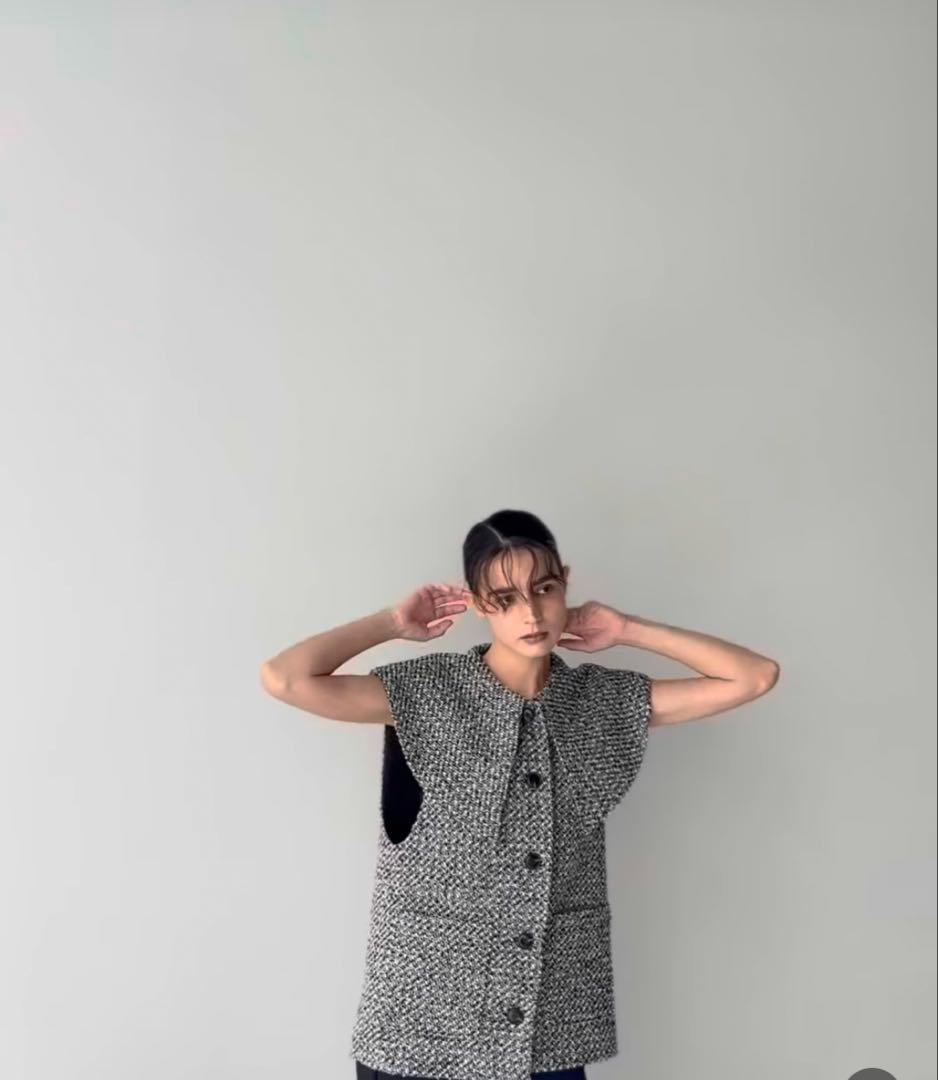ella selectshop ビッグカラーツイードジレ