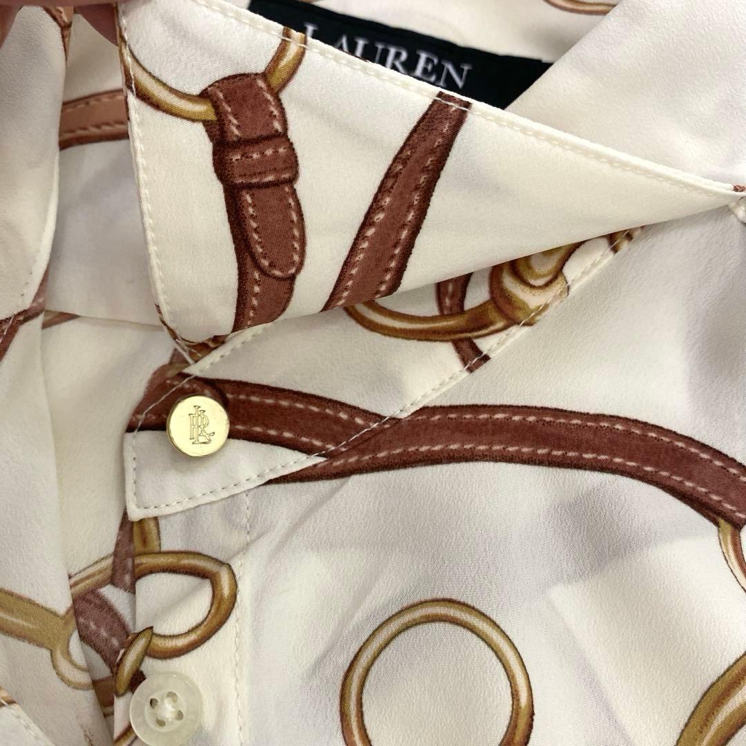 【美品】ローレンラルフローレン　ベルティングプリント シャツ　金ボタンM総柄