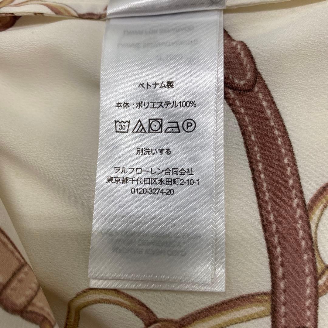 【美品】ローレンラルフローレン　ベルティングプリント シャツ　金ボタンM総柄