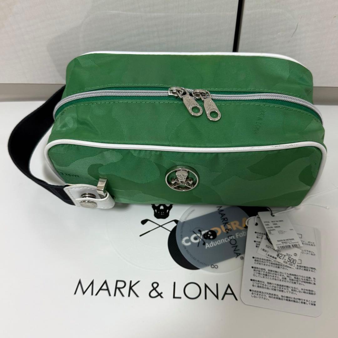 美品 ☆ MARK&LONA ポーチ クラッチ 緑 マーク&ロナ カートバッグ