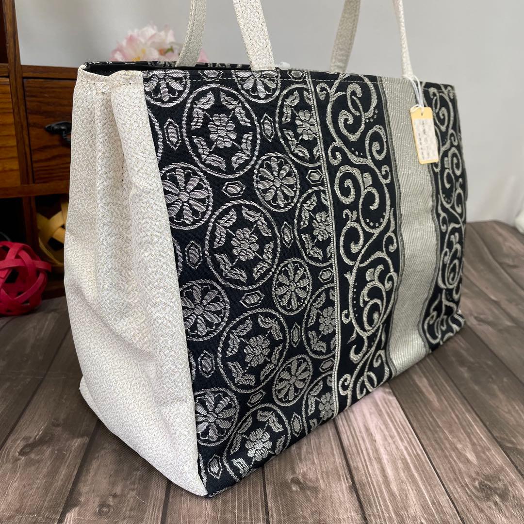 ☆2591✨SALE❣️✨西陣帯地使用✨大容量手提げバッグ　新品