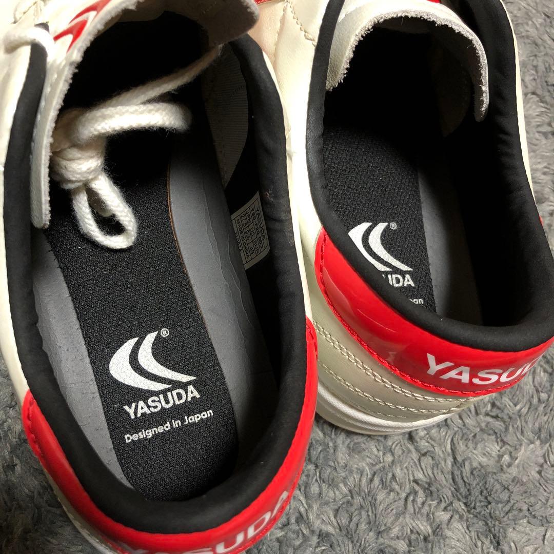 【美品】YASUDA Ligaresta TF ホワイト/レッド 27.5cm