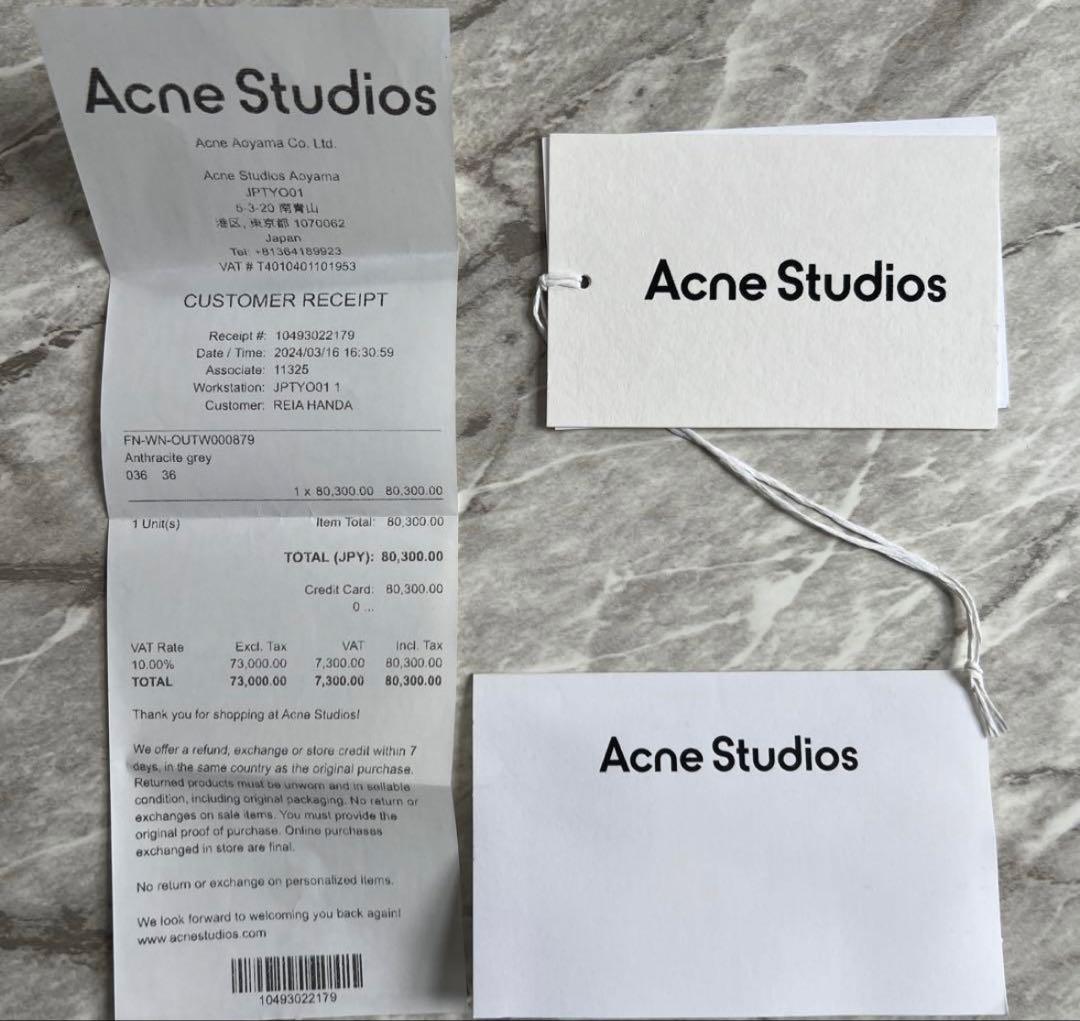 acne studios クロップドデニムジャケット ウォッシュド ブラック