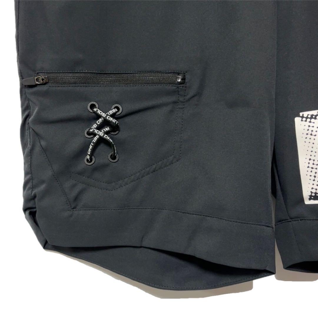 新品 ラッセルノ ゴルフ RS ロゴ ストレッチ ショーツ ブラック L 5