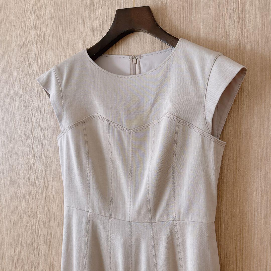 【213】新品　アナイ　デニムライクフレア ワンピース　ライトベージュ　36　B