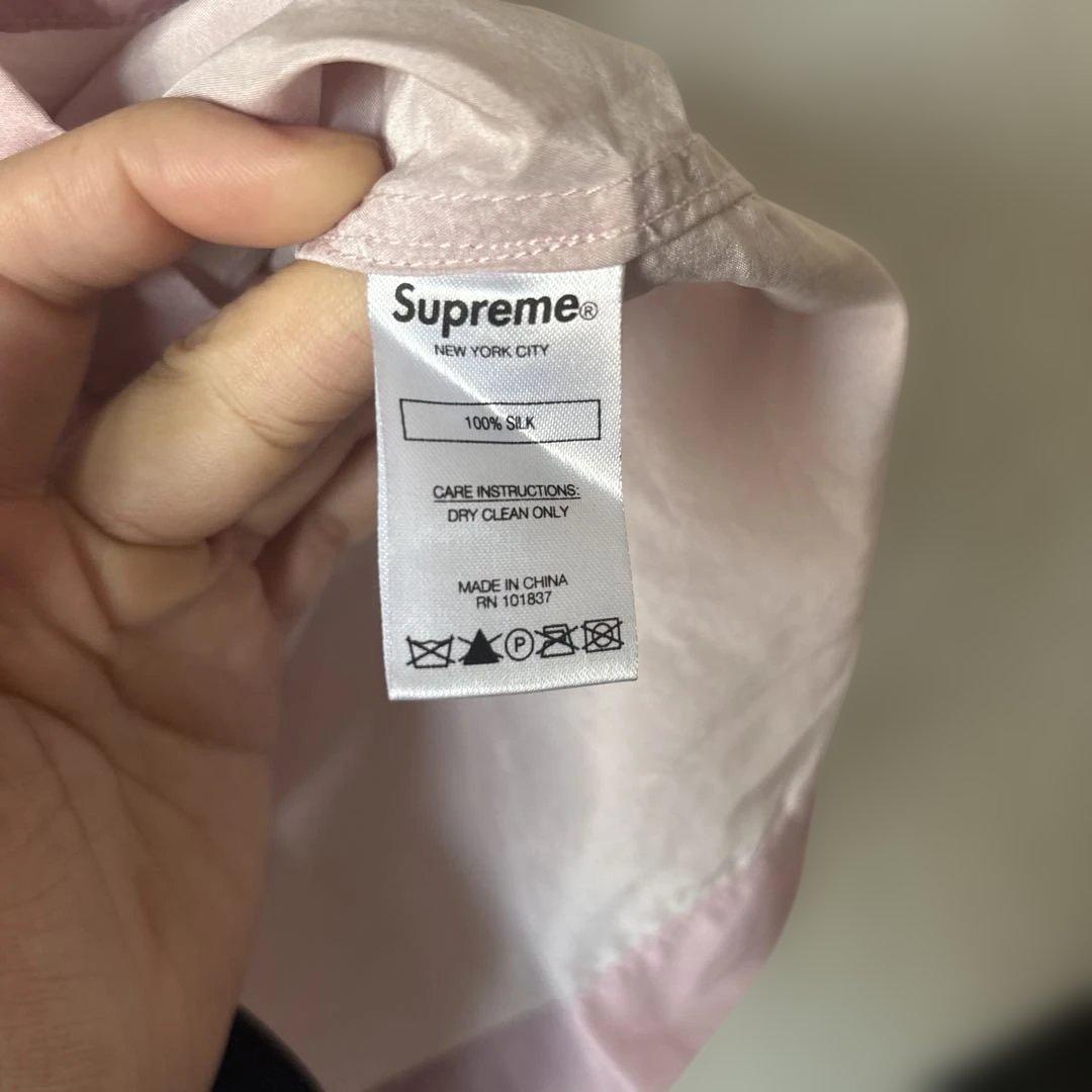 Supreme ピンク シルク シャツ S