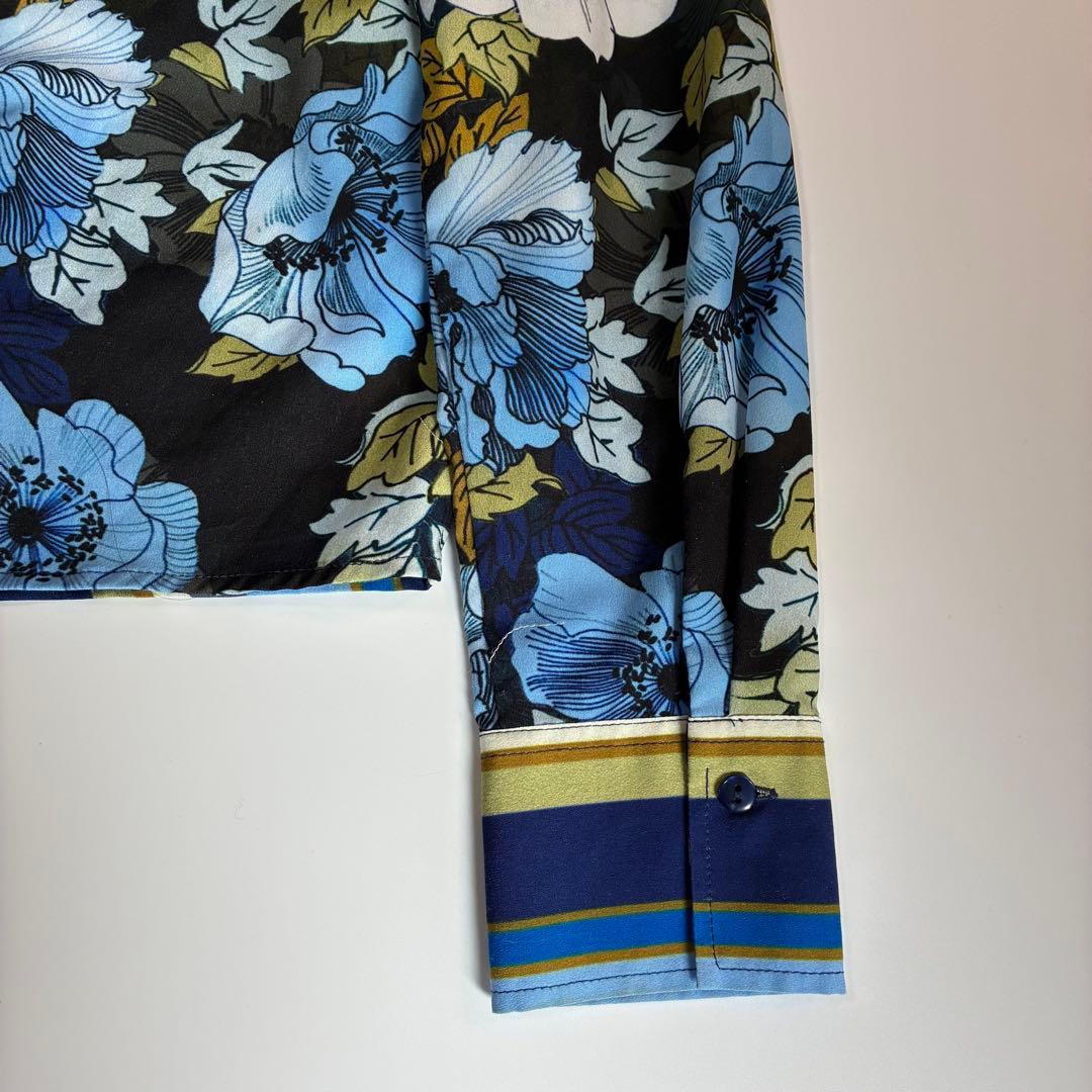 NARACAMICIE ボウタイブラウス 花柄 ストライプ柄 定価2,9万 高級