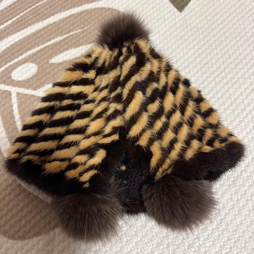 INVERNALE ISSIMO ミンクフォックスファーニットキャップ
