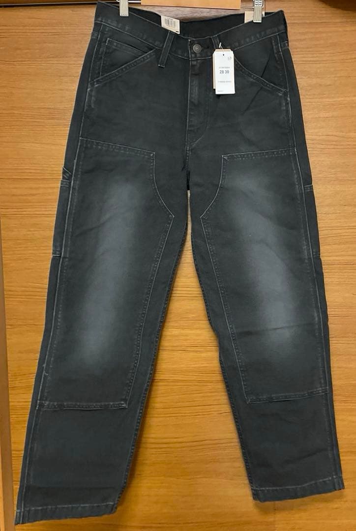 unisex Levi's 568 ルーズストレート ダブルニーブラック　W28