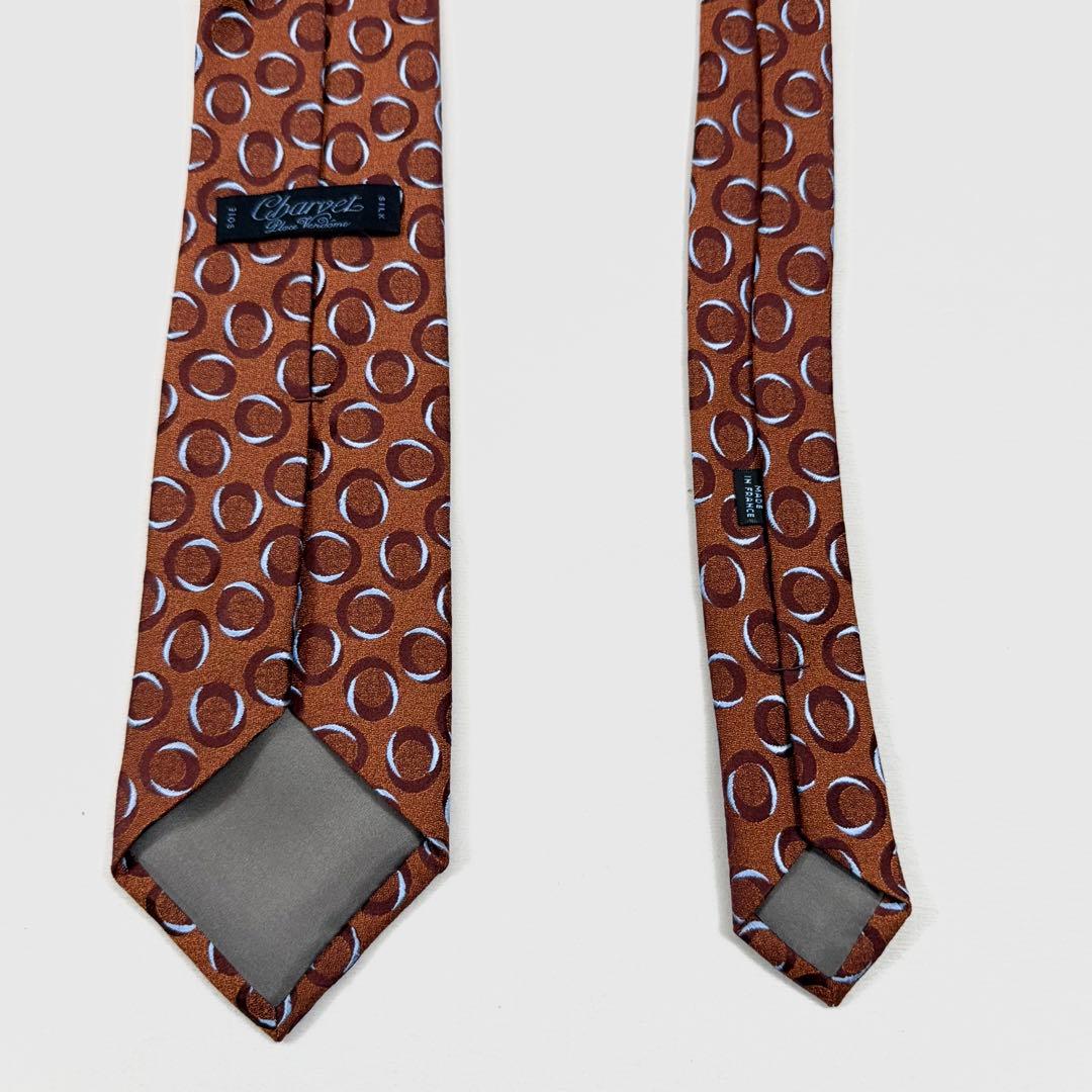 フランス製 Charvet シャルべ オーバル柄 シルク100% 美品