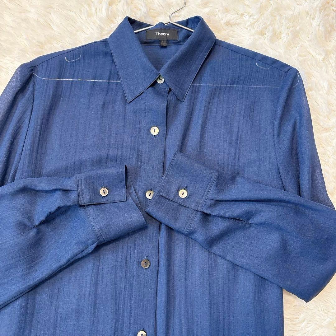 Theory セオリー シースルー ベルト付き ロングシャツワンピース