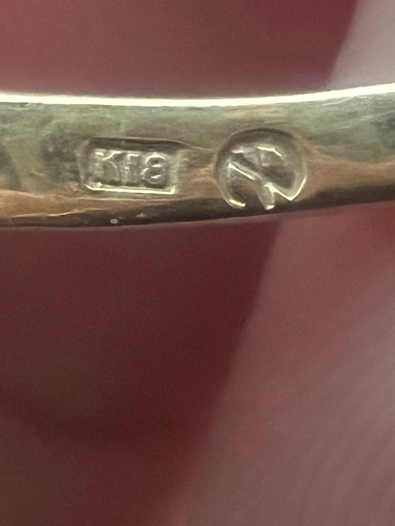 【5.51g 刻印有】K18 シトリン スクエアカット リング