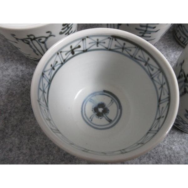 古伊万里染付寿文蕎麦猪口5個 [B28329]