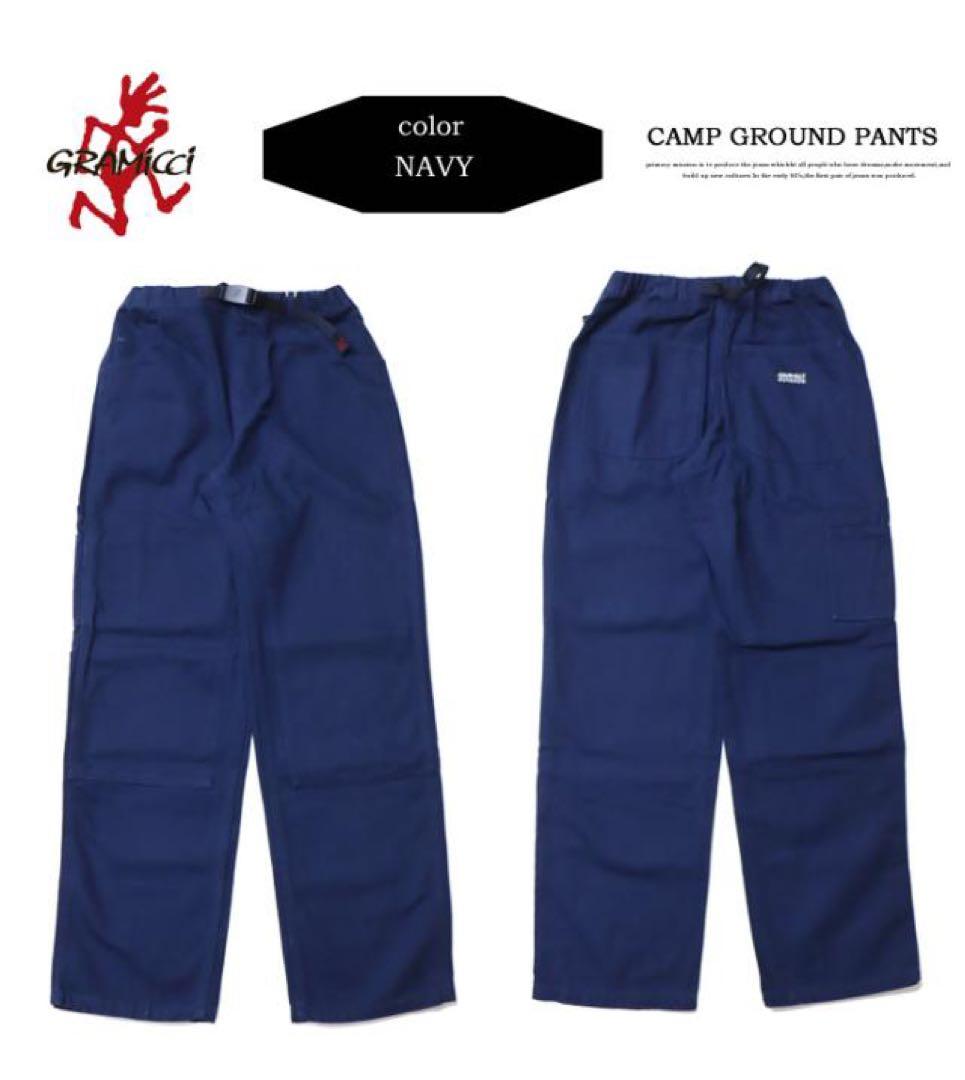 新品グラミチ　キャンプ　キャンバス　og cargo ground navy L