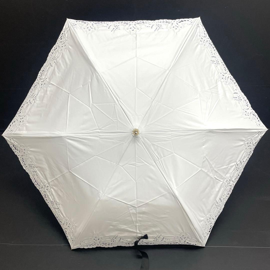 新品53043ビューランス＊ホワイトサマーシールド1級遮光晴雨兼用折りたたみ日傘