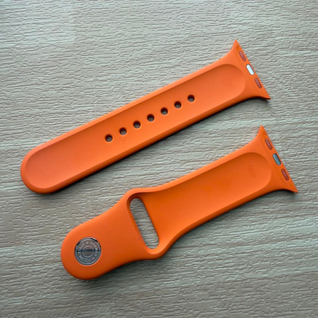 2984 Apple Watch エルメス　オレンジ　スポーツバンド　ラバー