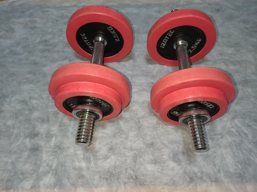 iROTEC 10kg×２ 赤ラバー付きダンベルセット