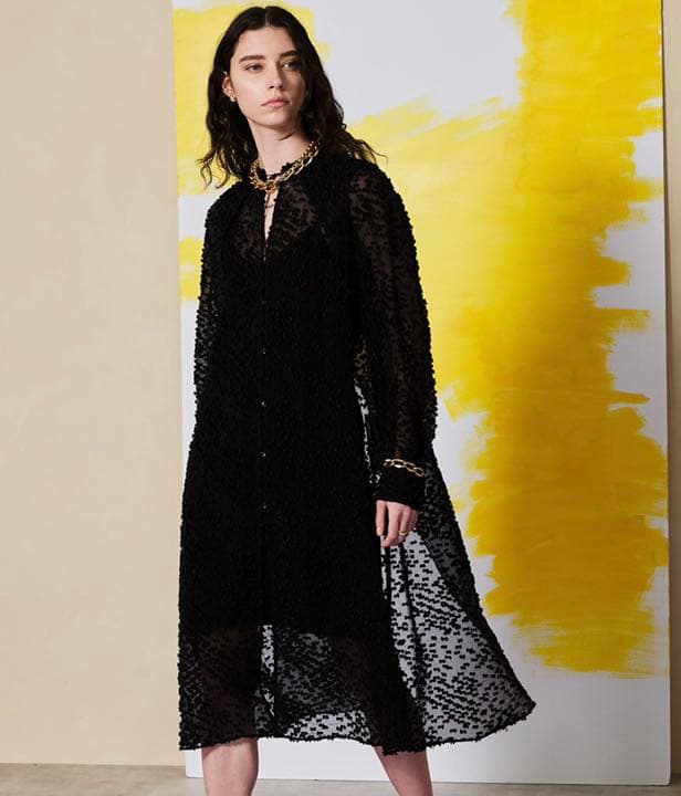 新品 MAISON SPECIAL ドット ジャガードワンピース シースルー
